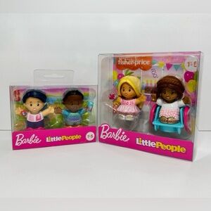 🆕 2 Fisher-Price Little People Barbie Party Figure Pack - 4 Total Characters